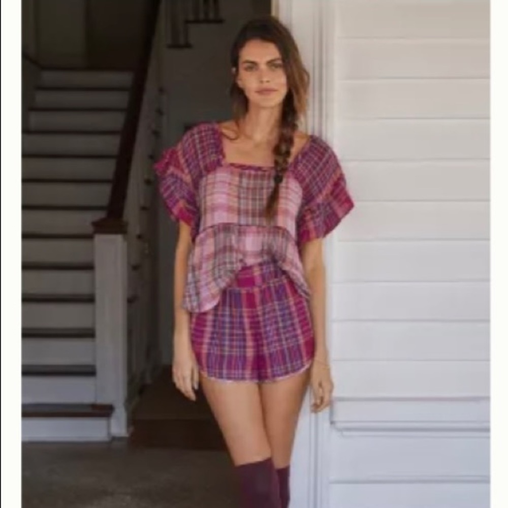 Anthropologie gauzy shirt and shorts (New with tags)